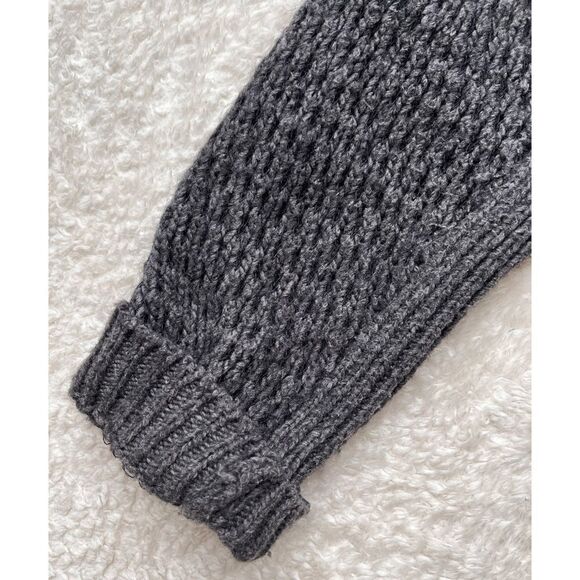 Theory Gray Avelina Airmix Wool Mohair Blend Open Knit Sweater Dress, Medium - Picture 7 of 16